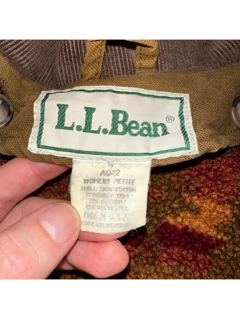 Vintage LL Bean Aztec Fleece Lined Womens Canvas Long Button Duster Coat M - Picture 11 of 16